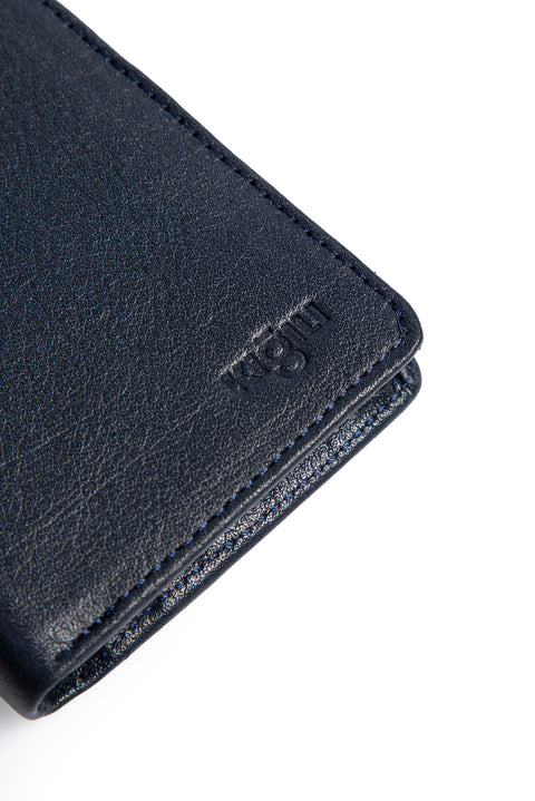 Orta Lacivert Para Kartlık Bölmeli Deri Cüzdan