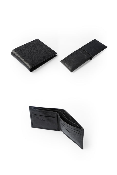 Siyah Düz Erkek Kartlık Para Bölmeli Deri Cüzdan