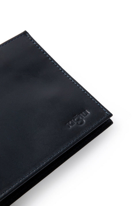 Koyu Lacivert Düz Kartlık Para Bölmeli Hediye Kutulu Deri Cüzdan