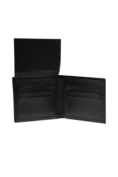 Siyah Düz Kartlık Bölmeli Deri Cüzdan