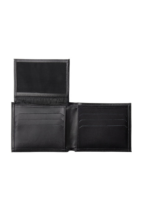 Genuine Leather Card Holder Wallet with Black Flat Money Compartment and Gift Box