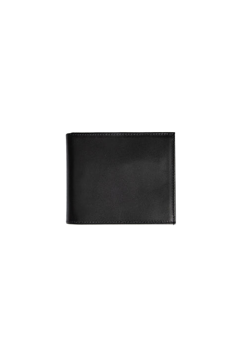 Genuine Leather Card Holder Wallet with Black Flat Money Compartment and Gift Box