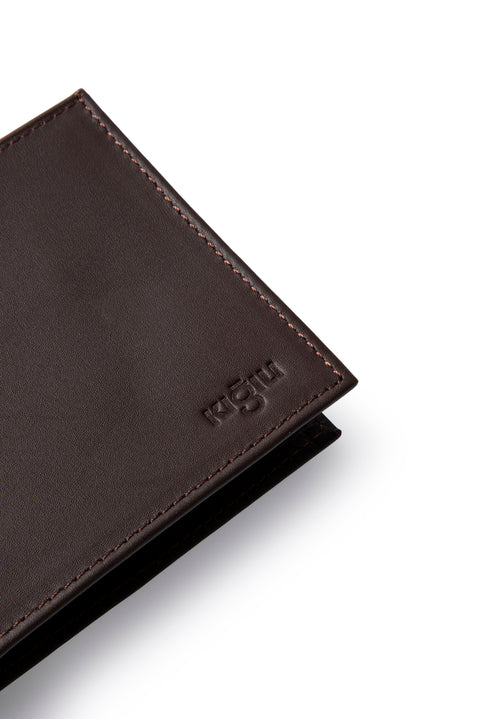 Koyu Kahve Düz Kartlık Bölmeli Hediye Kutulu Deri Cüzdan