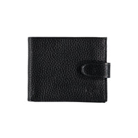 Siyah Düz Çıtçıtlı Para Kartlık Bölmeli Deri Yatay Cüzdan