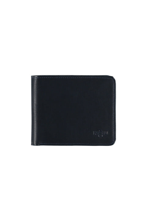 Orta Lacivert Düz Para Bölmeli Deri Yatay Kartlık Cüzdan