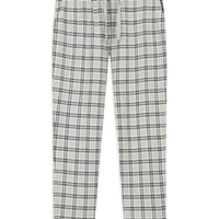 Orta Gri Melanj Slim Fit Dar Kesim Pamuklu Ekose Örme Çantalı Pijama - Eşofman Altı