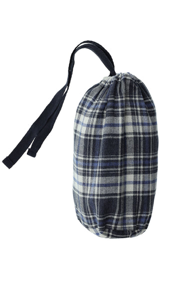  Orta Lacivert Slim Fit Dar Kesim Pamuk Ekose Örme Çantalı Pijama - Eşofman Altı