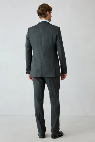  Orta Antrasit 8 Drop Long Slim Fit Düz Mono Yaka Takım Elbise