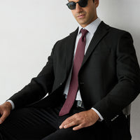 Siyah 4 Drop Relaxed Fit Mono Yaka Armürlü Blazer Ceket