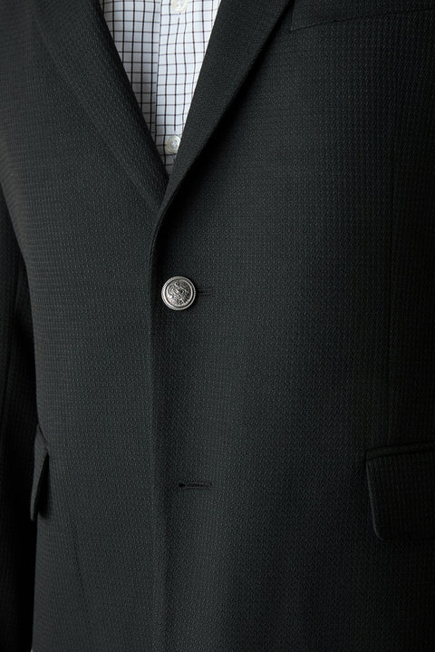 Siyah 4 Drop Relaxed Fit Mono Yaka Armürlü Blazer Ceket