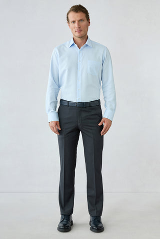  Koyu Füme 7 Drop Slim Fit Armürlü Klasik Pantolon
