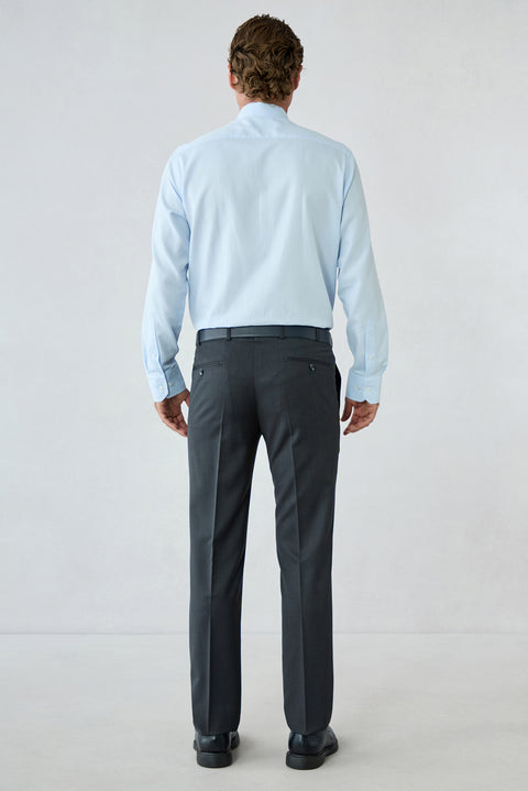 Koyu Füme 7 Drop Slim Fit Dar Kesim Desenli Klasik Kumaş Pantolon