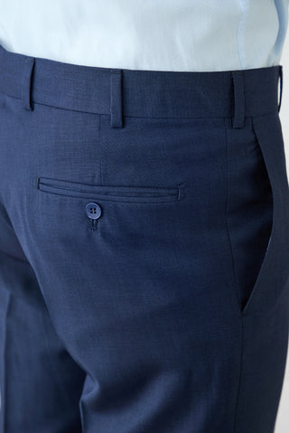  Koyu Lacivert 7 Drop Slim Fit Armürlü Klasik Pantolon