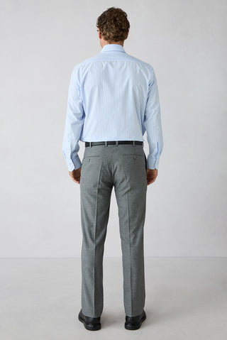  Orta Gri 7 Drop Slim Fit Dar Kesim Desenli Klasik Kumaş Pantolon