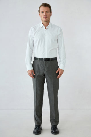  Orta Kahve 6 Drop Regular Fit  Balıksırtı Klasik Pantolon