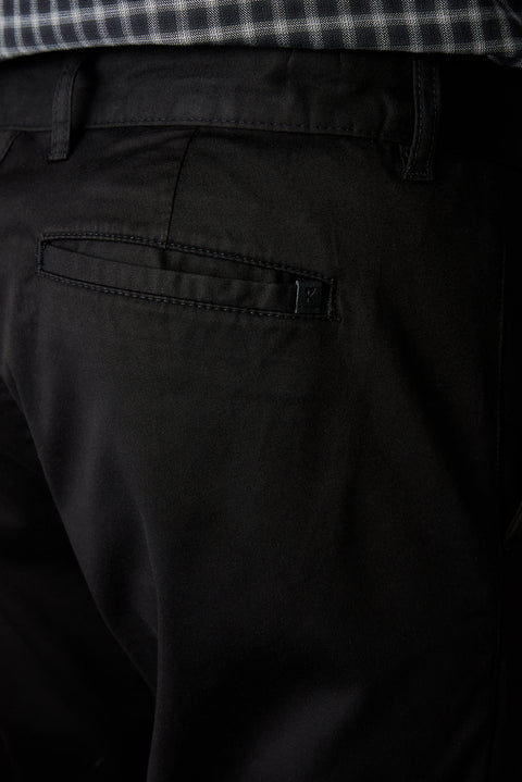 Siyah Regular Fit Standart Kesim Lyocell Karışımlı Yandan Cepli Likralı Esnek Kanvas / Chino Pantolon