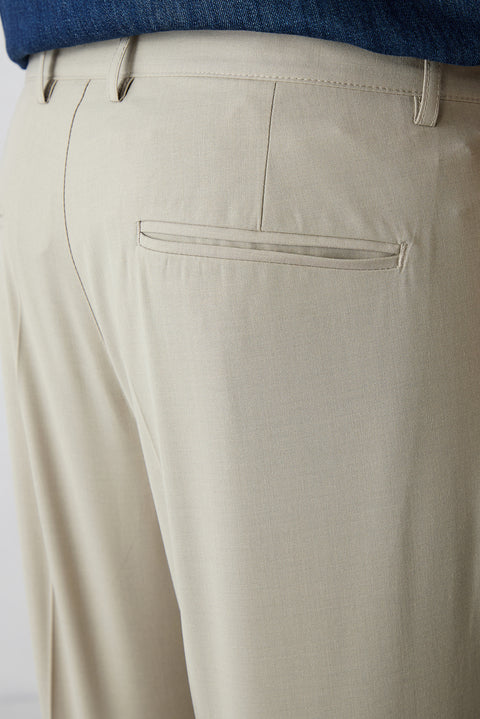 Orta Vizon Regular Fit Standart Kesim Yandan Cep Pileli Likralı Esnek Kanvas / Chino Pantolon