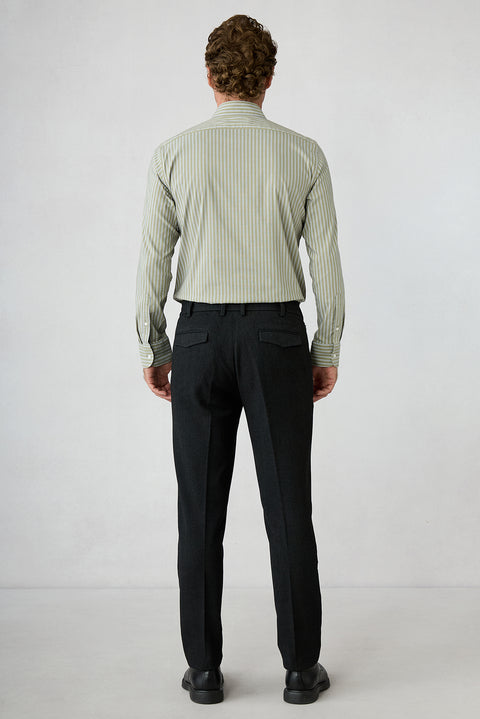 Dark Anthracite Slim Fit Elastic Waist Sports Trousers