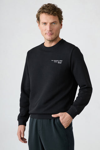  Siyah Bisiklet Yaka Oversize Pamuklu Sweatshirt