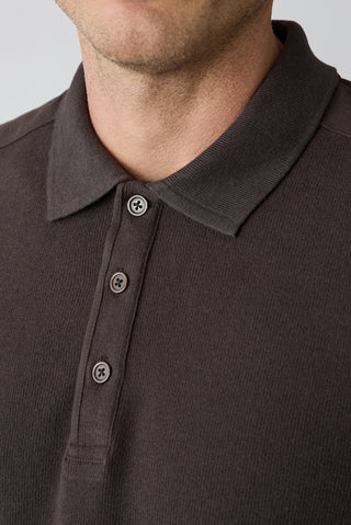  Koyu Kahve Regular Fit Pamuklu Polo Yaka Sweatshirt