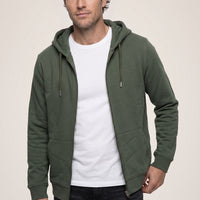 Mid Khaki Hooded Zipper Regular Fit Sweatshirt
