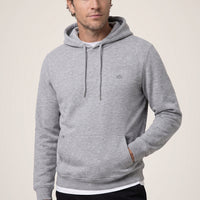 Orta Gri Melanj Kapüşonlu Cepli Regular Fit Şardonlu Sıcak Tutan Pamuklu Basic Sweatshirt