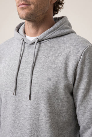  Orta Gri Melanj Kapüşonlu Cepli Regular Fit Şardonlu Sıcak Tutan Pamuklu Basic Sweatshirt