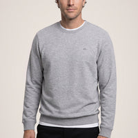 Orta Gri Melanj Bisiklet Yaka Regular Fit Pamuklu Şardonlu Sıcak Tutan Basic Sweatshirt