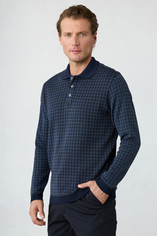  Koyu Lacivert Polo Yaka Regular Fit Sweatshirt