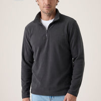 Orta Antrasit Fermuarlı Bato Yaka Regular Fit Polar Sweatshirt