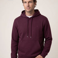 Koyu Bordo Kapüşonlu Regular Fit Pamuklu Cepli Sweatshirt