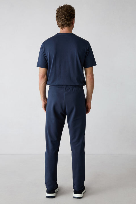 Koyu Lacivert Beli Lastikli İpli Pamuklu Cepli Sweatpant / Eşofman Altı