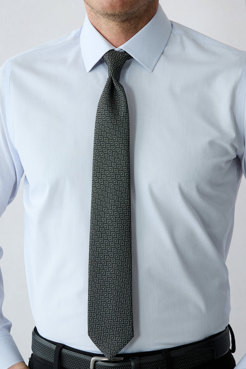 Black Geometric Pattern Tie (7.5 cm)