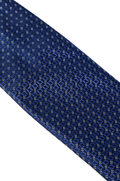 Mid Navy Micro Patterned Tie (7.5 cm)