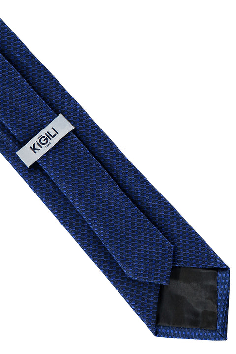 Sax Blue Aarmür Patterned Tie (7.5 cm)