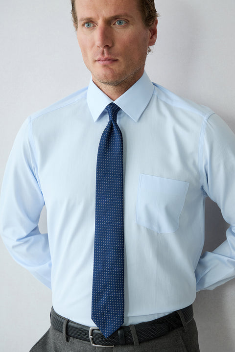 Medium Navy Blue Micro-Patterned Tie (7.5 cm)