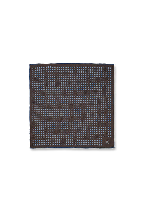 Medium Brown Geometric Pattern Handkerchief (32*32)