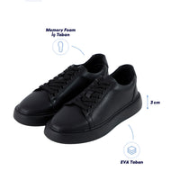 Siyah Memory Foam EVA Taban Rahat Konforlu Günlük Spor Sneaker Ayakkabı
