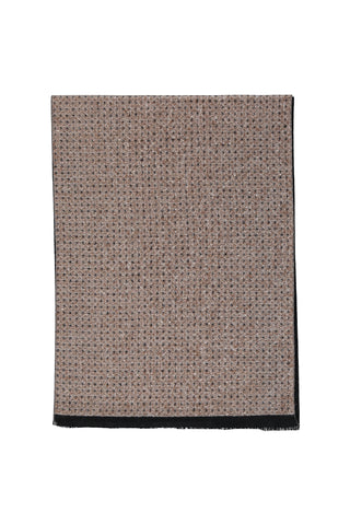  Acı Kahve Geometrik Desenli Atkı (35*190 cm)