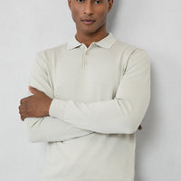 Taş Regular Fit Düğmeli Polo Yaka Triko Kazak