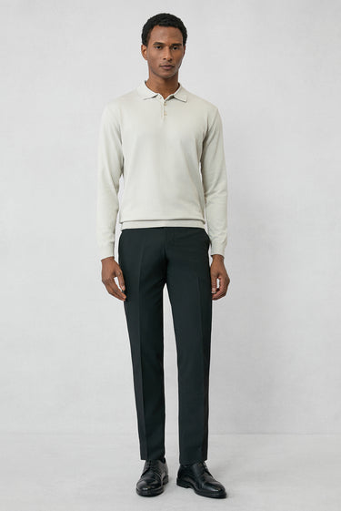 Taş Regular Fit Düğmeli Polo Yaka Triko Kazak