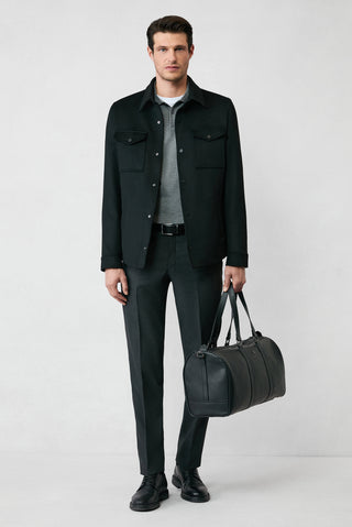  Orta Anrasit Melanj Regular Fit Düğmeli Polo Yaka Triko Kazak