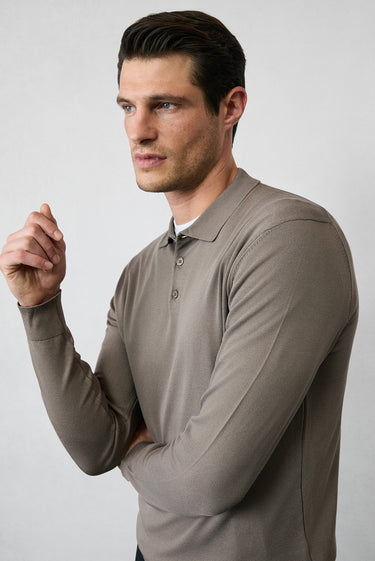  Orta Vizon Regular Fit Polo Yaka Düz Triko Kazak