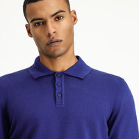 İndigo Polo Yaka Regular Fit Pamuklu Triko Kazak