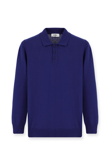 İndigo Polo Yaka Regular Fit Pamuklu Triko Kazak