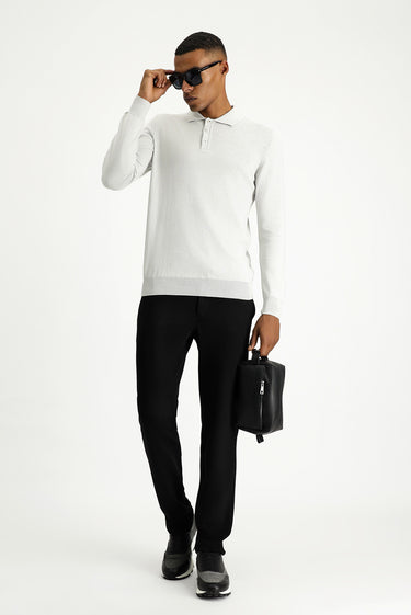 Taş Polo Yaka Regular Fit Pamuklu Triko Kazak