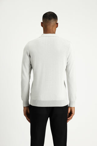  Taş Polo Yaka Regular Fit Pamuklu Triko Kazak