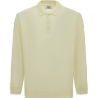 Ekru Polo Yaka Regular Fit Yünlü Örme Triko Kazak