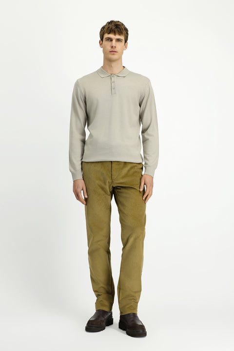 Taş Polo Yaka Düğmeli Regular Fit Sıcak Tutan Yünlü Triko Kazak