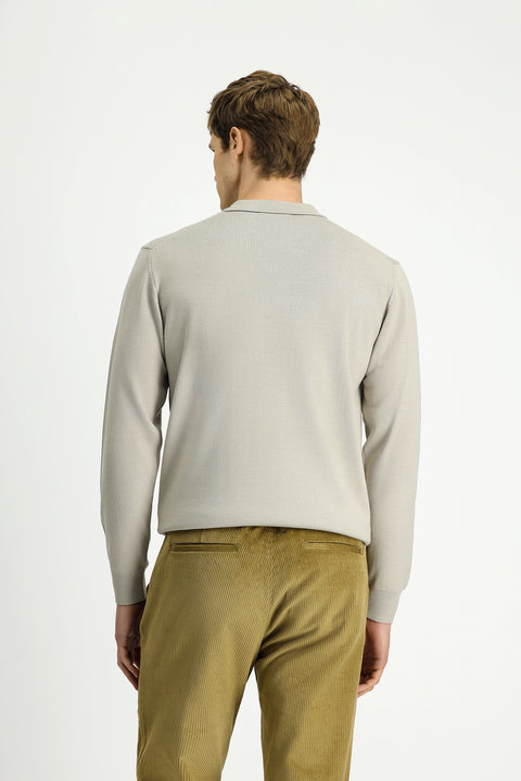 Taş Polo Yaka Düğmeli Regular Fit Sıcak Tutan Yünlü Triko Kazak